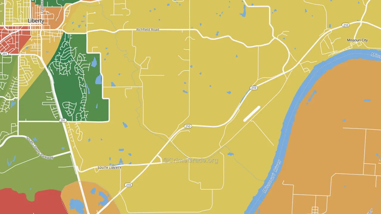 South Liberty, MO Map of Theft Rates