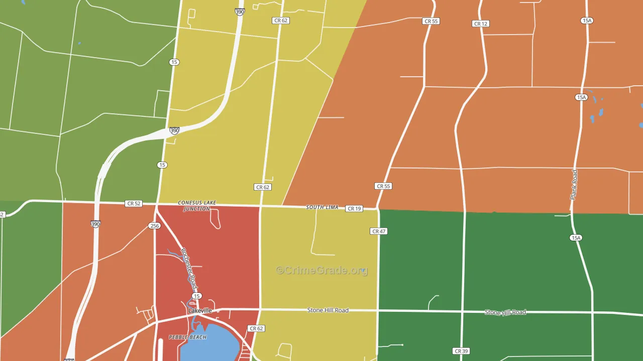 South Lima, NY Map of Theft Rates