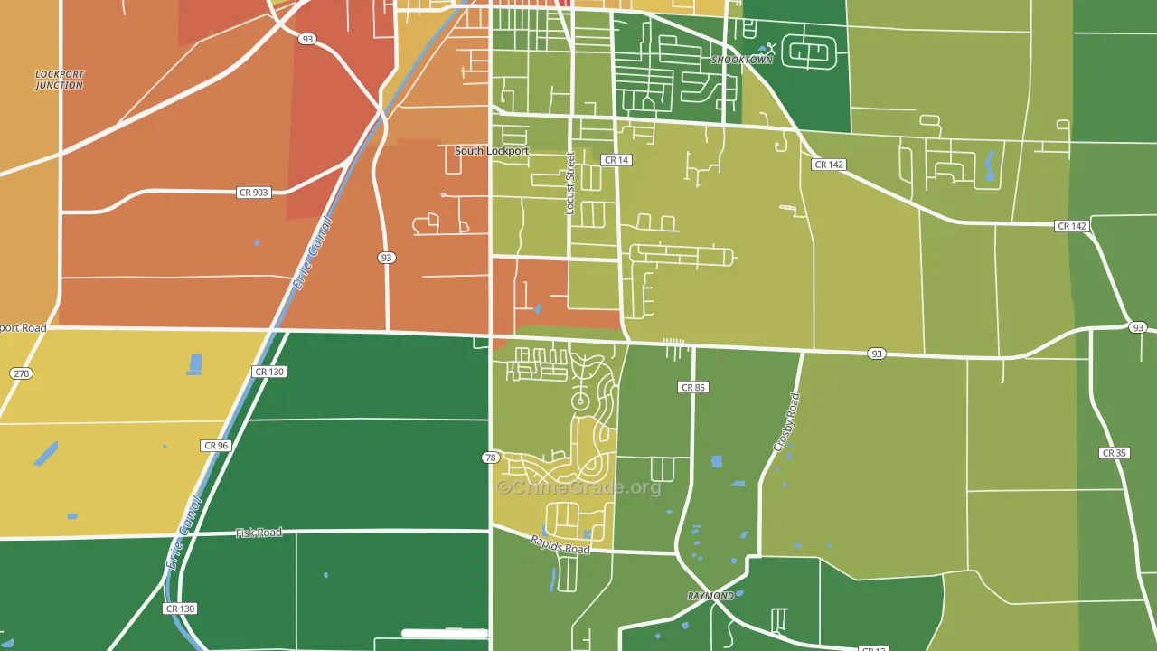 South Lockport, NY Map of Theft Rates