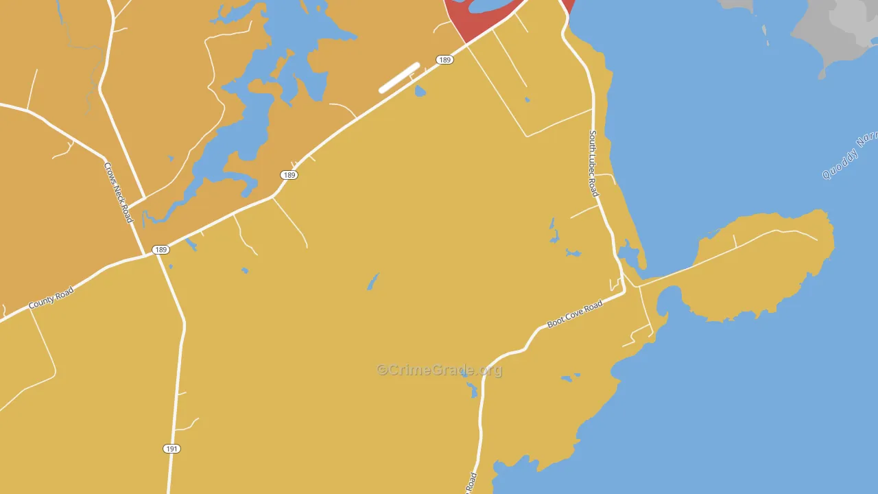 South Lubec, ME Map of Theft Rates