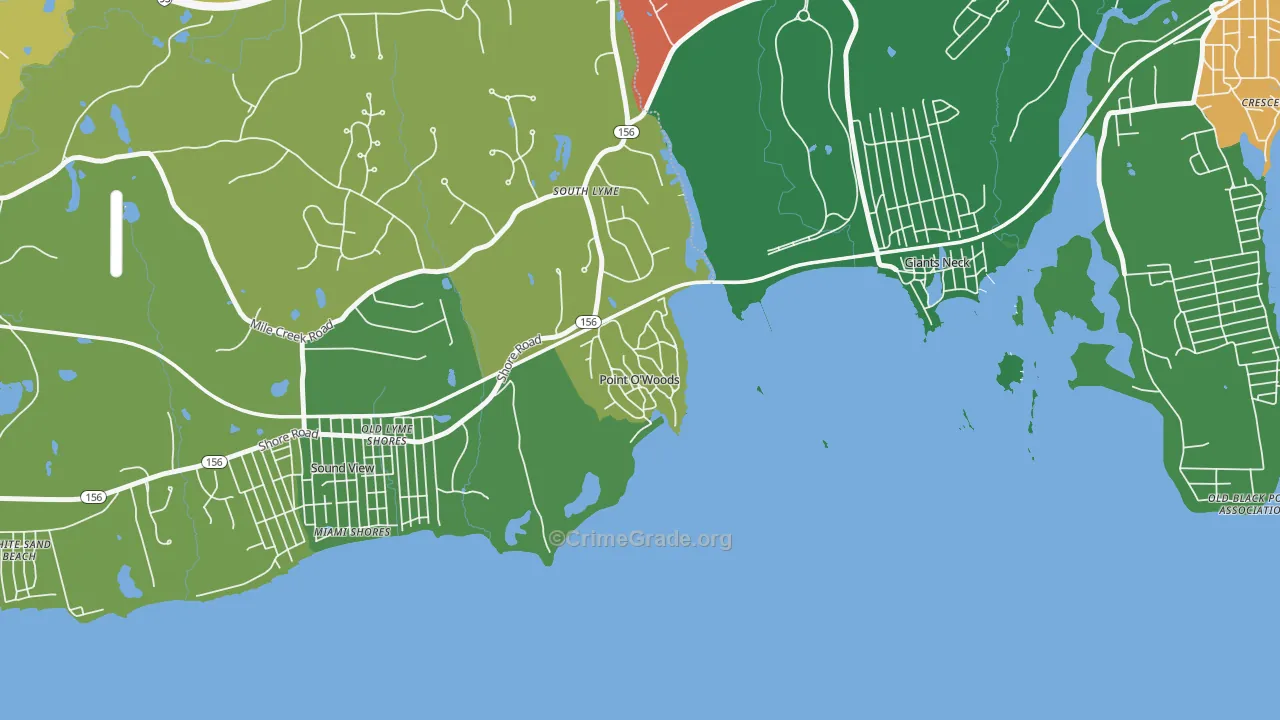 South Lyme, CT Map of Theft Rates