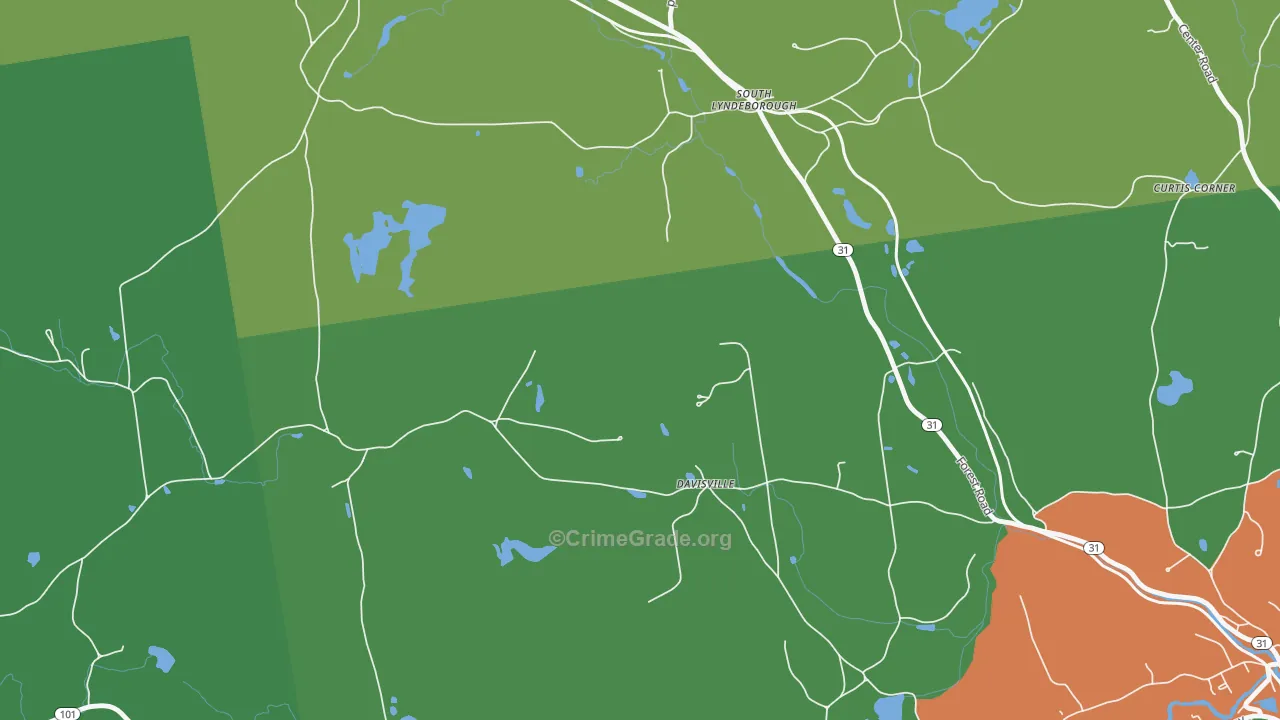 South Lyndeboro, NH Map of Theft Rates