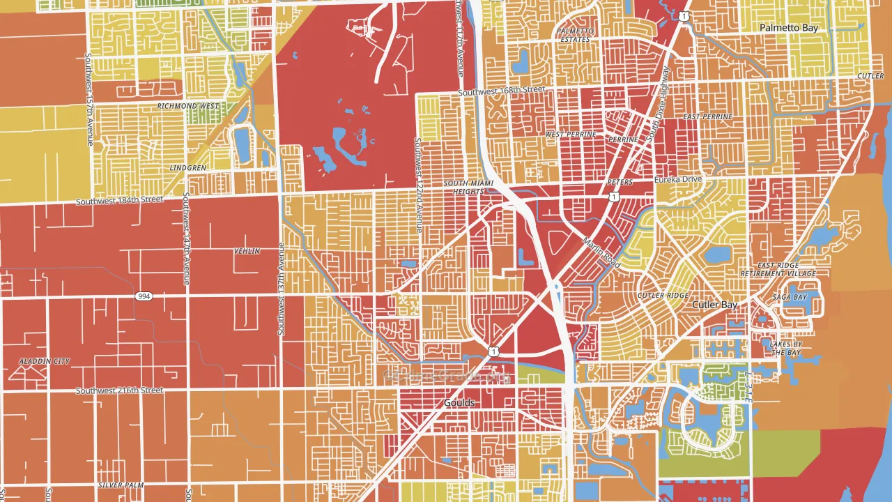South Miami Heights, FL Map of Theft Rates