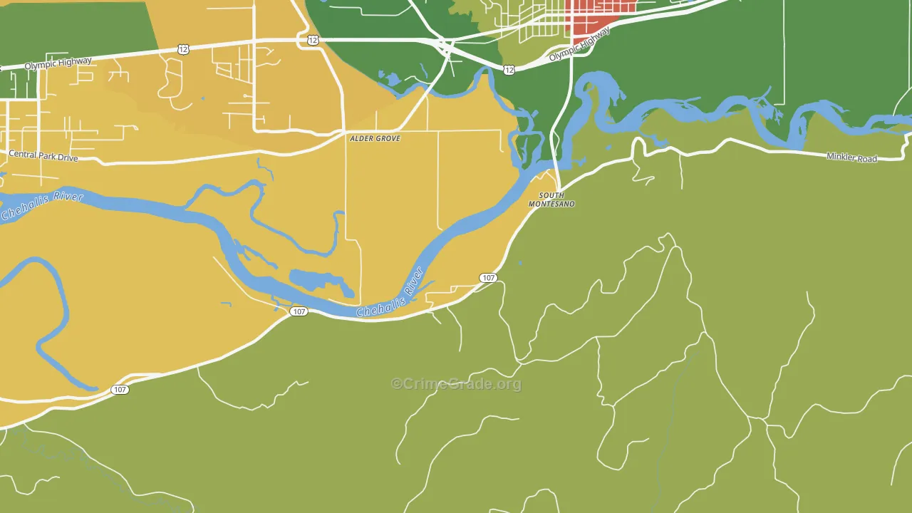 South Montesano, WA Map of Theft Rates