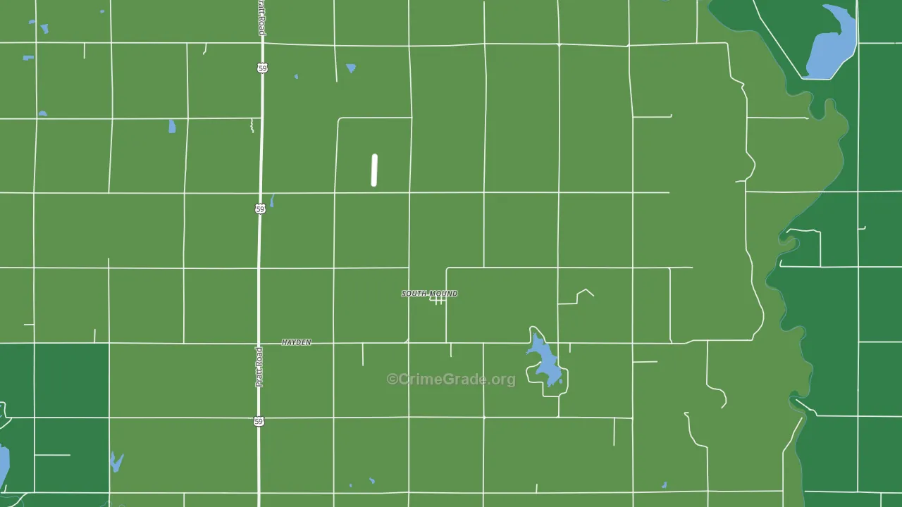 South Mound, KS Map of Theft Rates