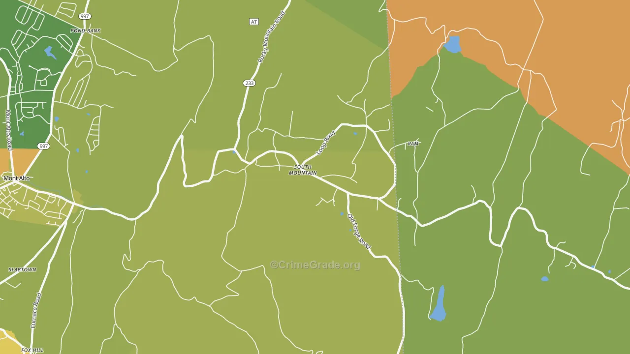 South Mountain, PA Map of Theft Rates