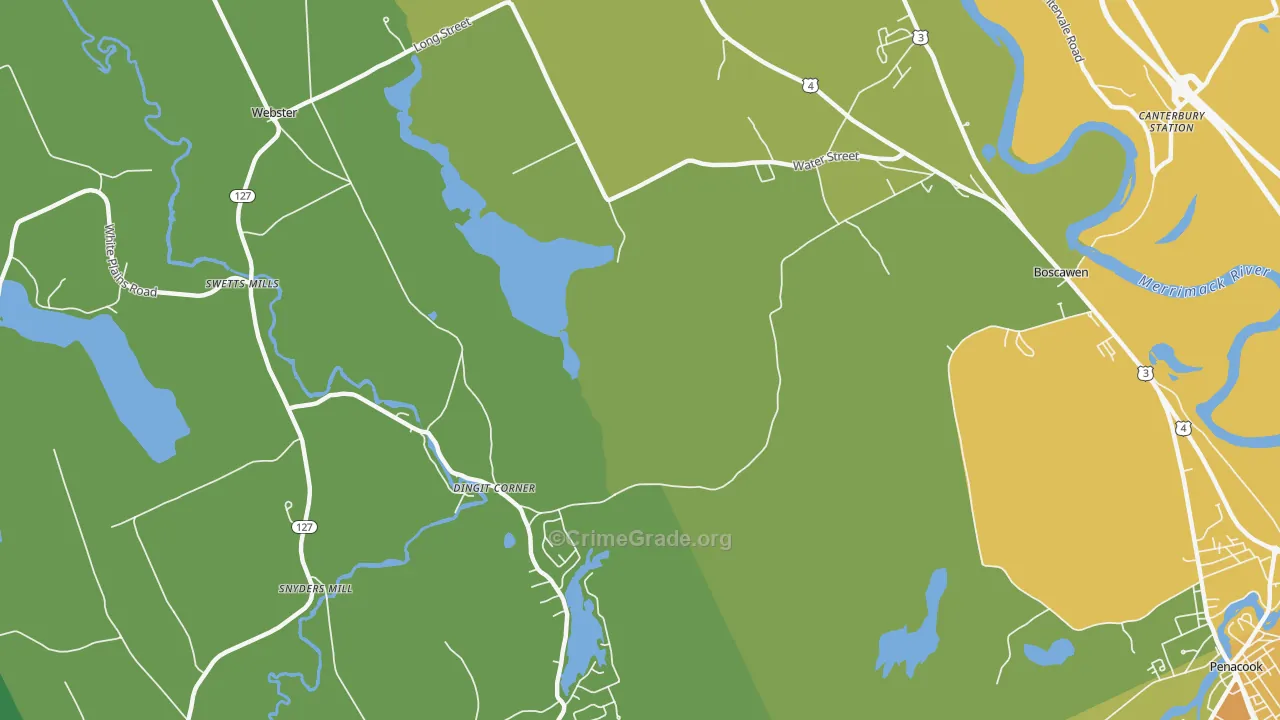 South Newbury, NH Map of Theft Rates