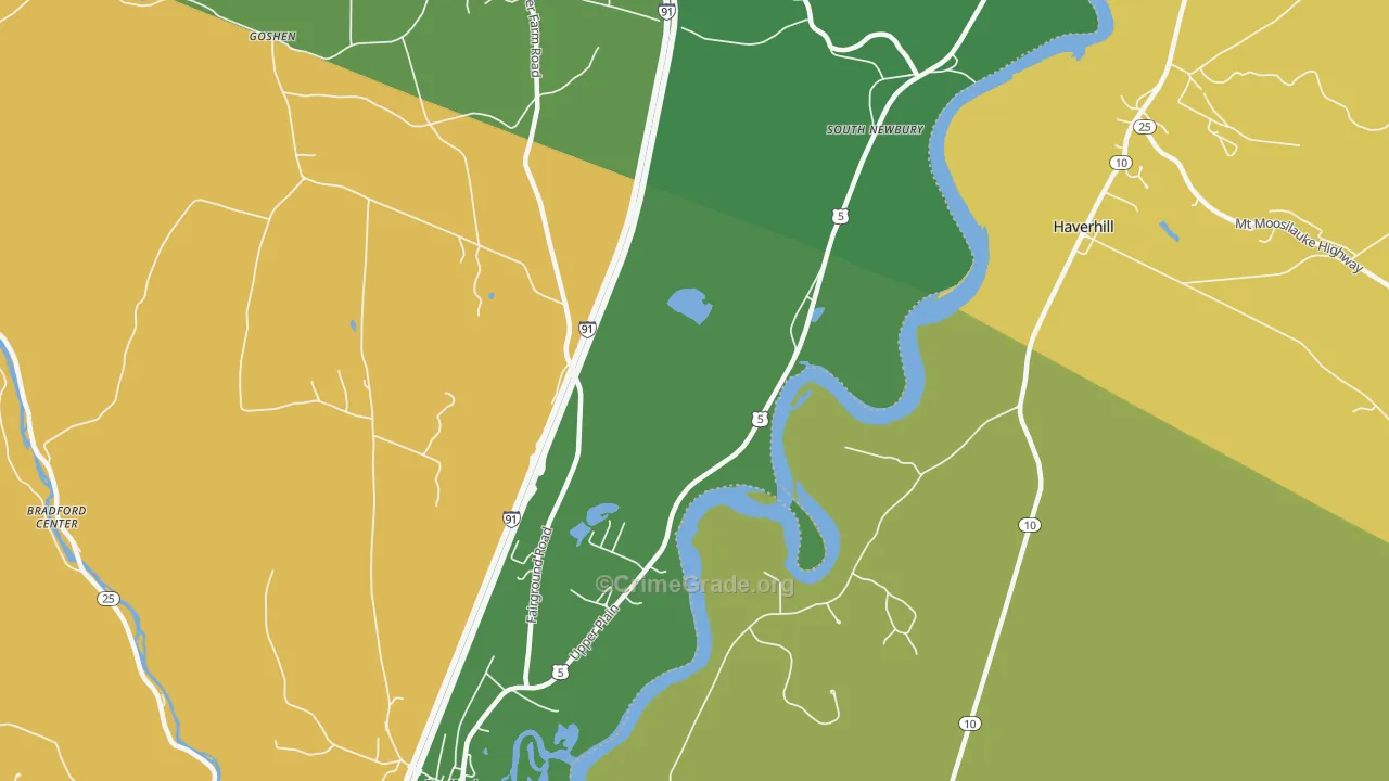 South Newbury, VT Map of Theft Rates