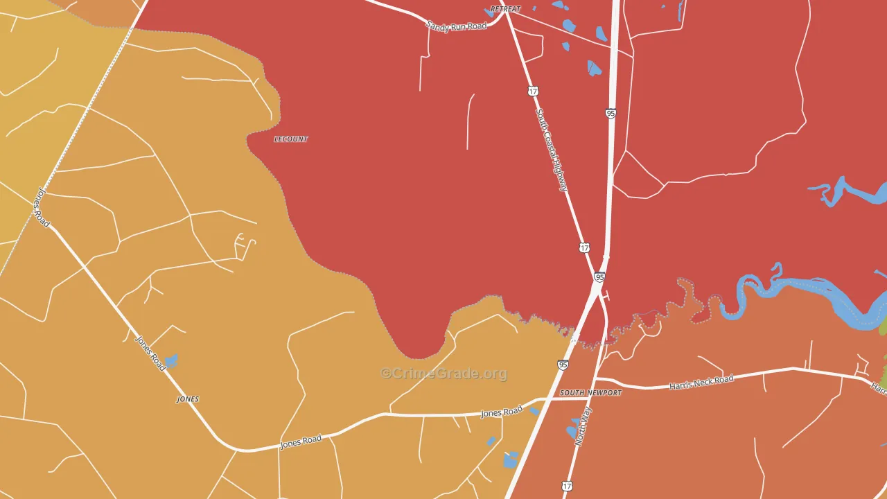 South Newport, GA Map of Theft Rates