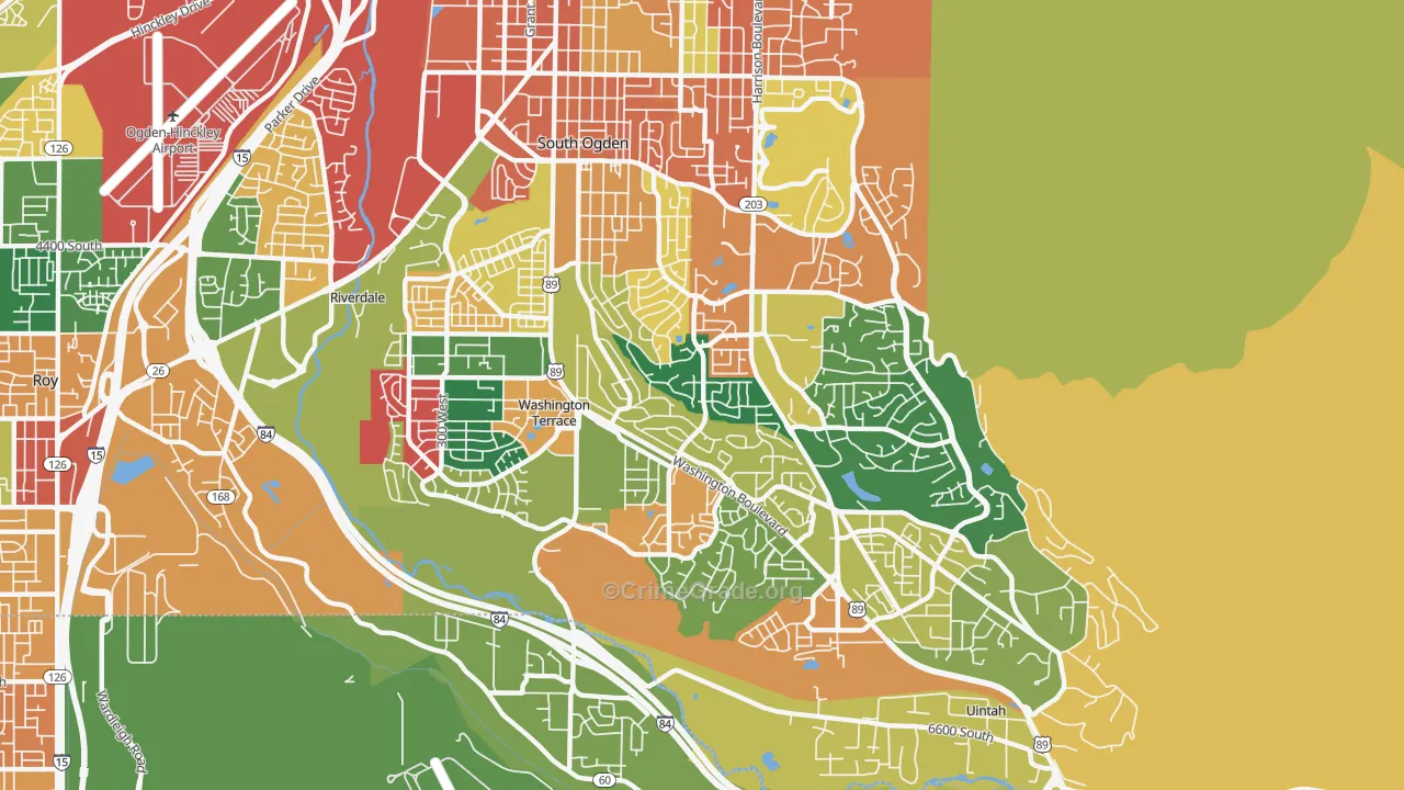 South Ogden, UT Map of Theft Rates