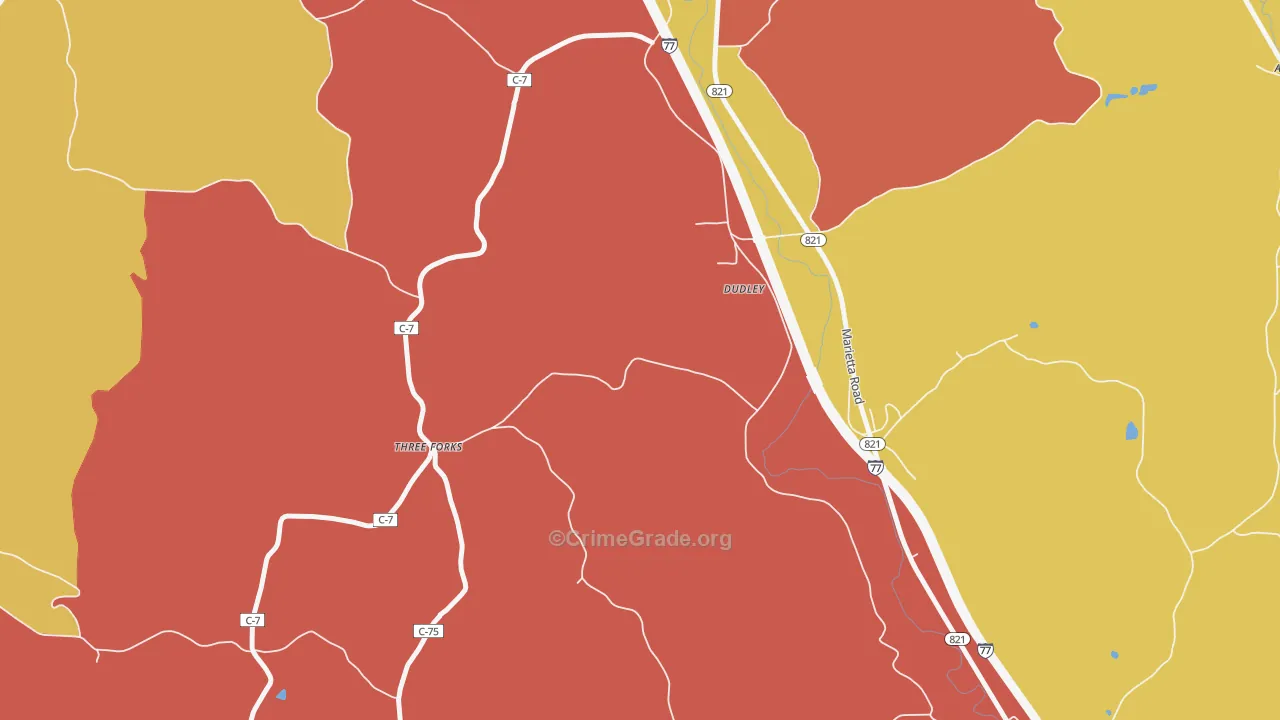 South Olive, OH Map of Theft Rates