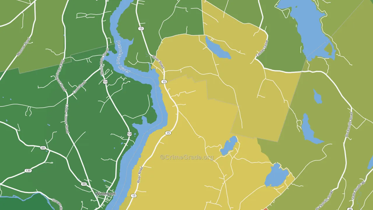 South Orrington, ME Map of Theft Rates