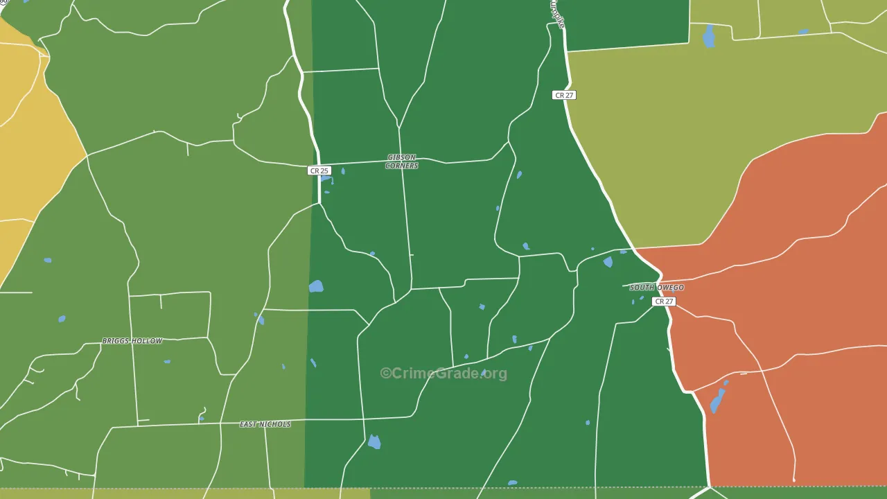 South Owego, NY Map of Theft Rates