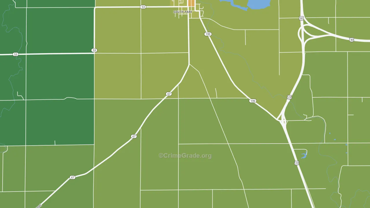 South Park, OH Map of Theft Rates