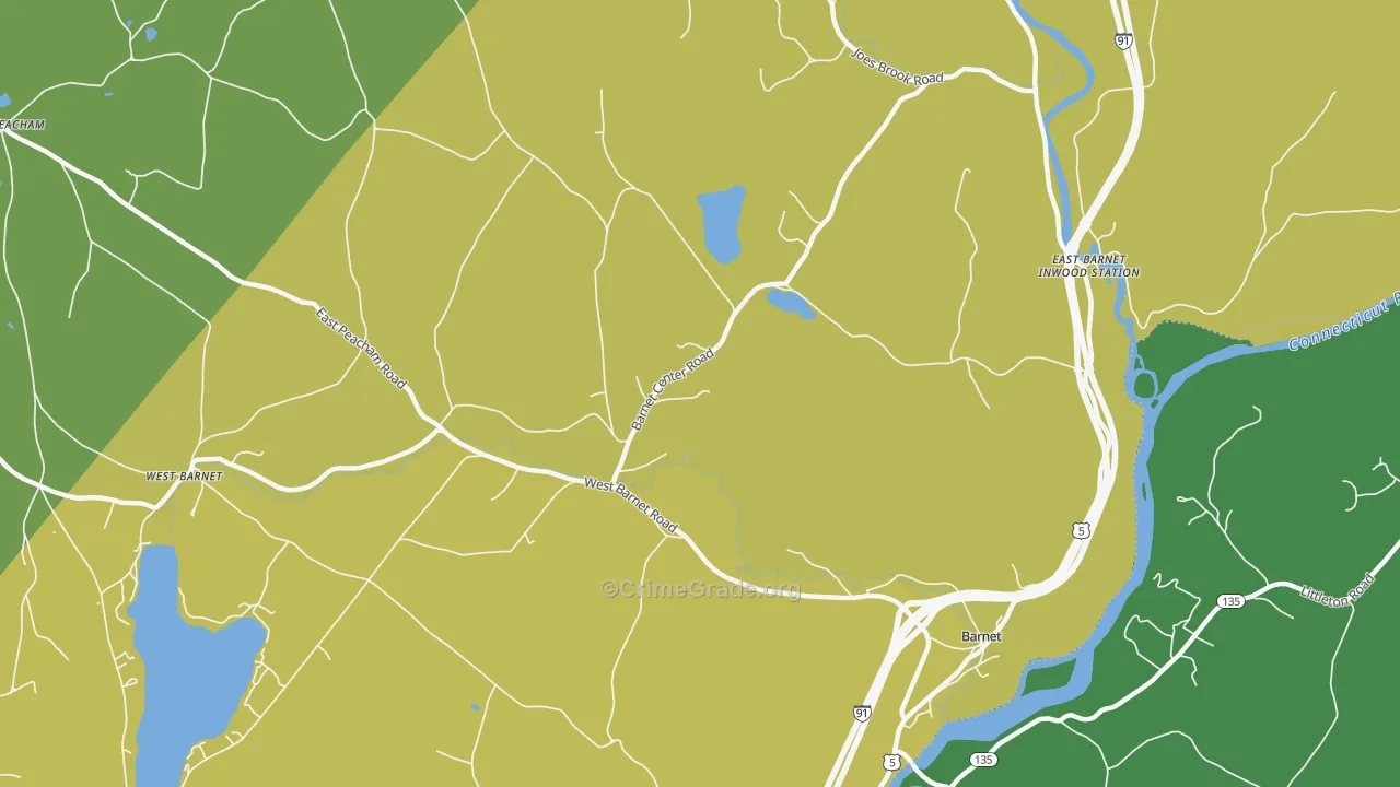 South Peacham, VT Map of Theft Rates