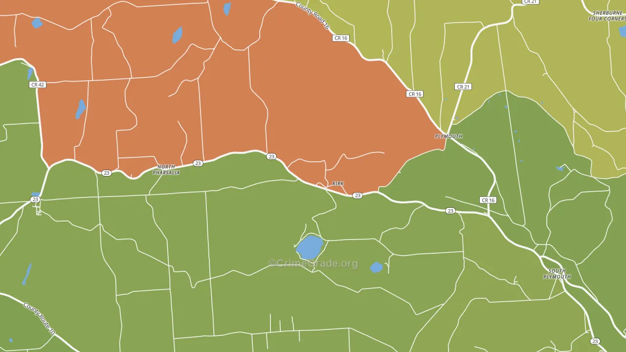 South Plymouth, NY Map of Theft Rates