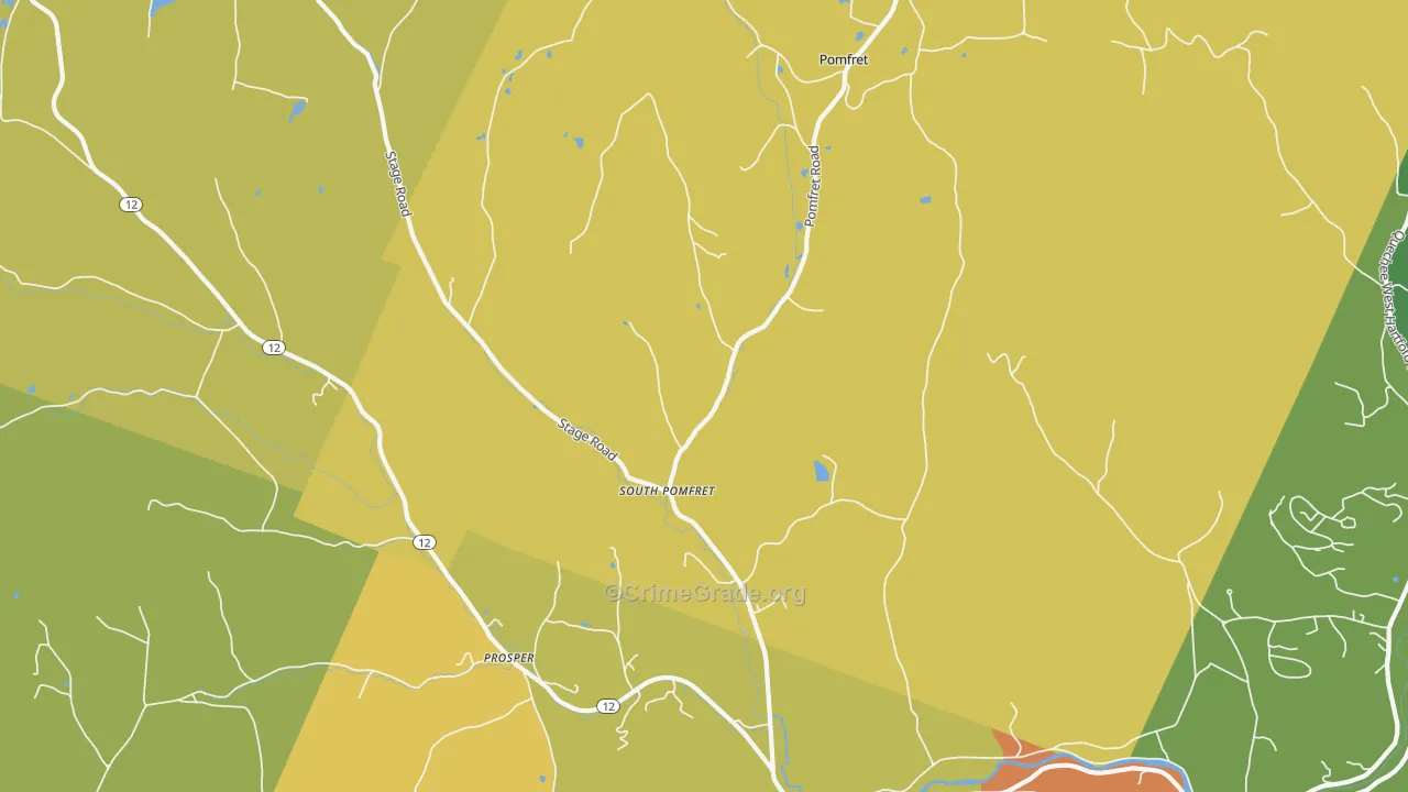 South Pomfret, VT Map of Theft Rates