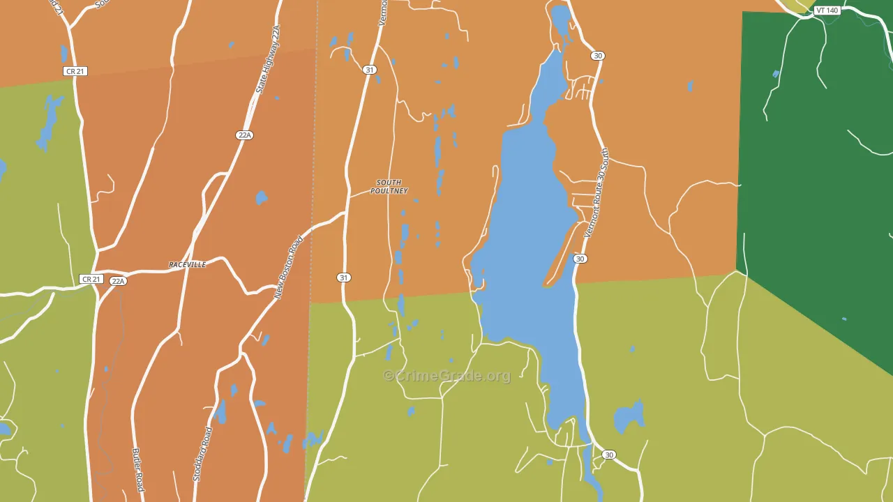 South Poultney, VT Map of Theft Rates