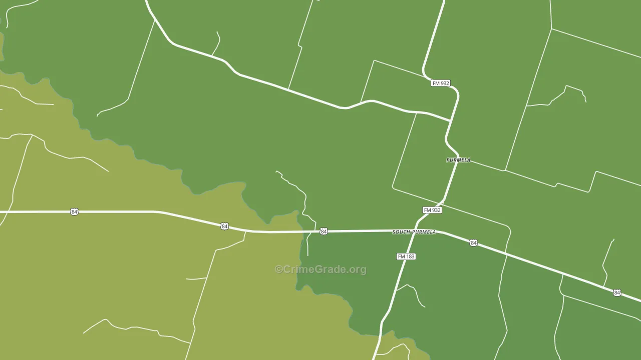 South Purmela, TX Map of Theft Rates