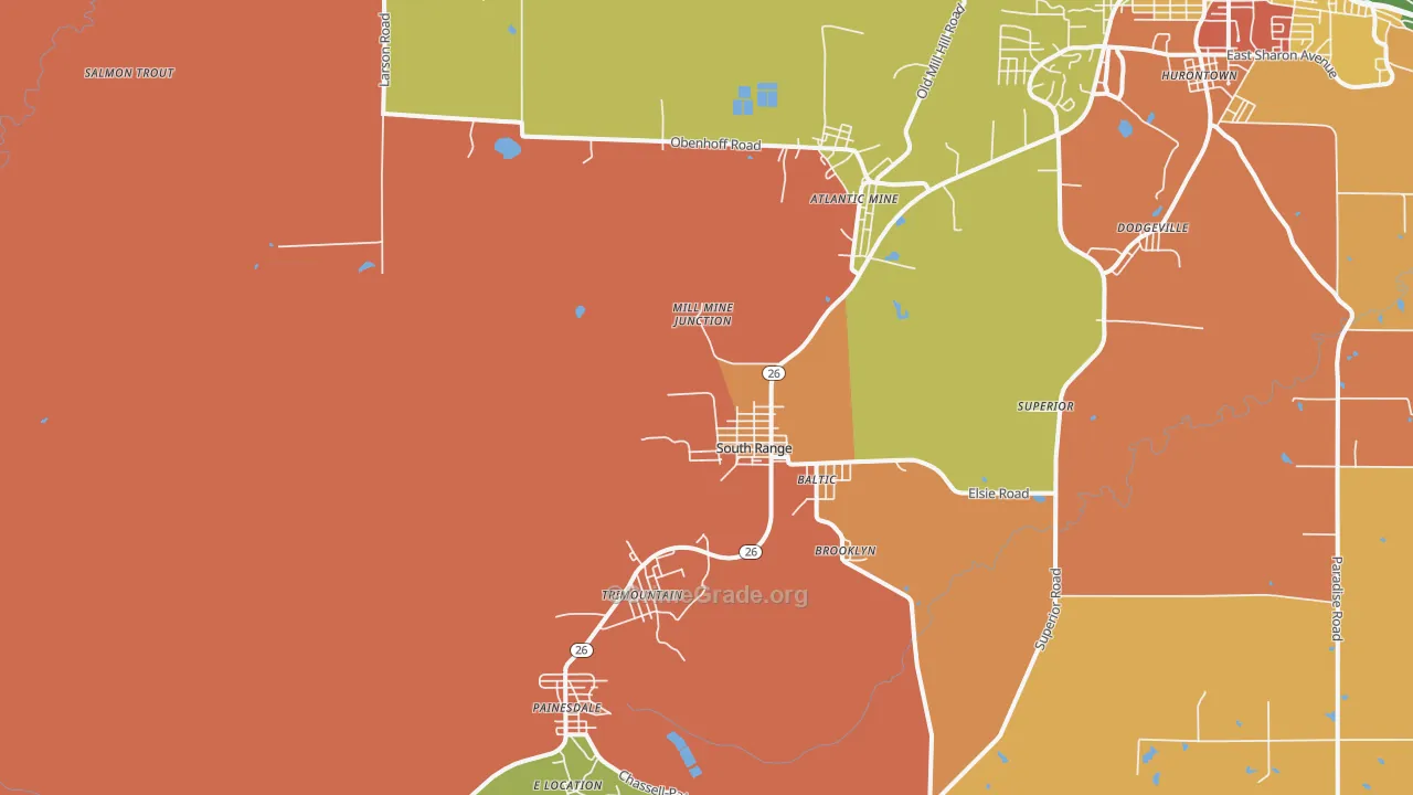 South Range, MI Map of Theft Rates