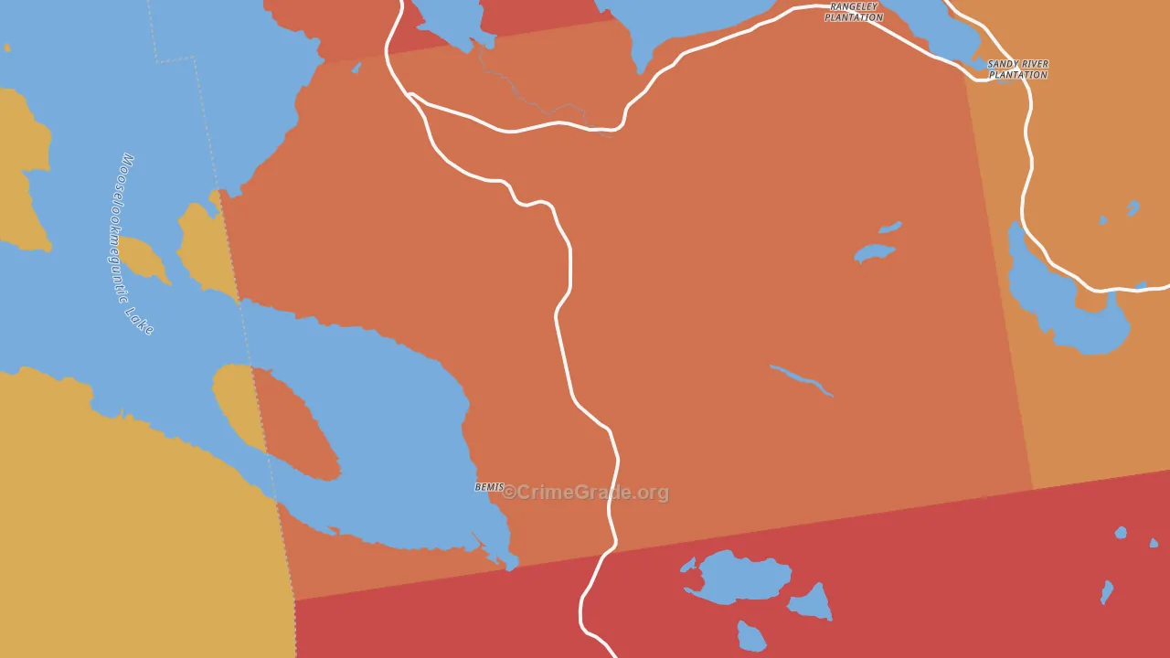 South Rangeley, ME Map of Theft Rates