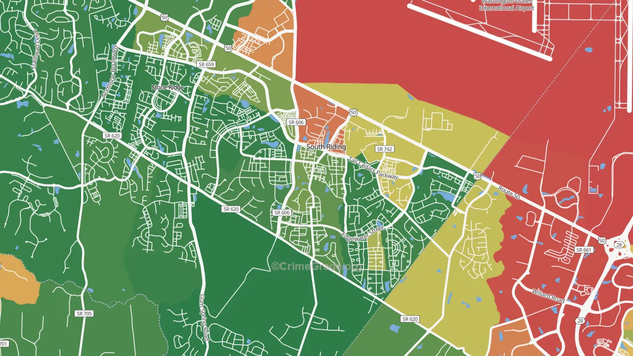 South Riding, VA Map of Theft Rates