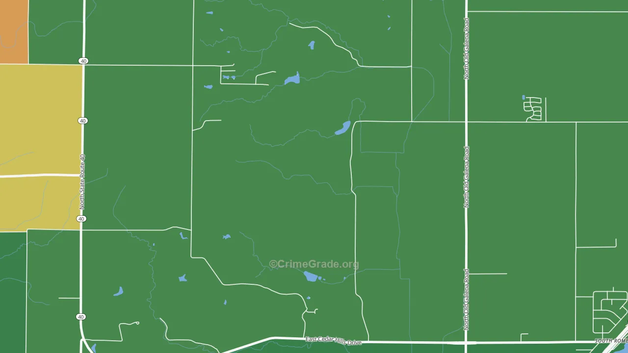 South Rome, IL Map of Theft Rates