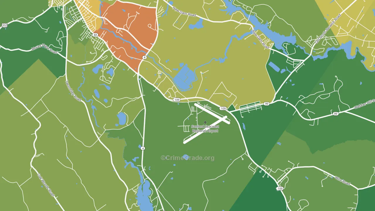 South Sanford, ME Map of Theft Rates