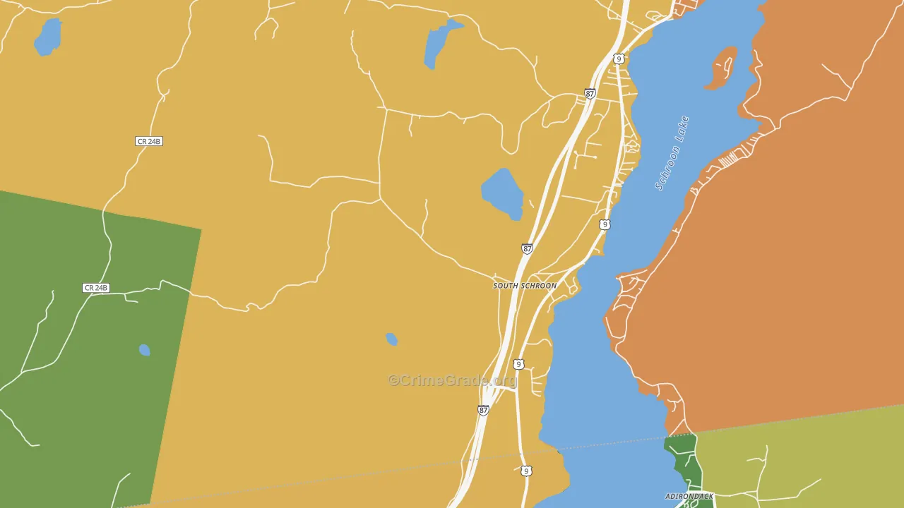 South Schroon, NY Map of Theft Rates