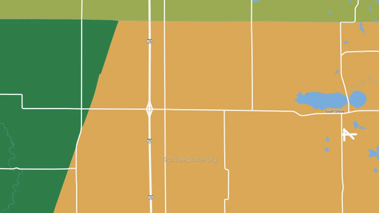 South Shore, SD Map of Theft Rates