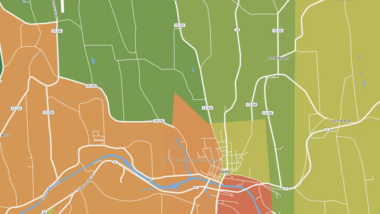 South Sodus, NY Map of Theft Rates