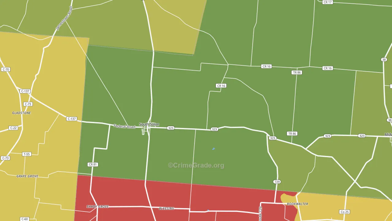 South Solon, OH Map of Theft Rates