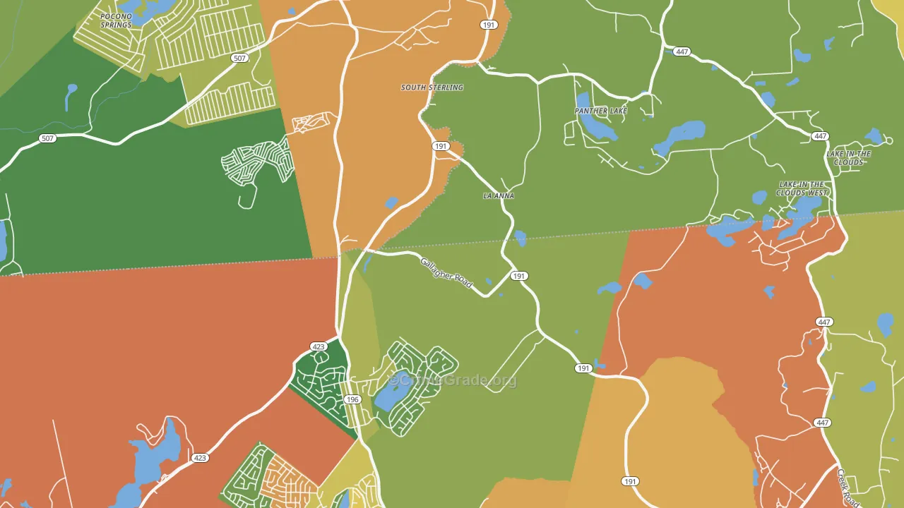 South Sterling, PA Map of Theft Rates