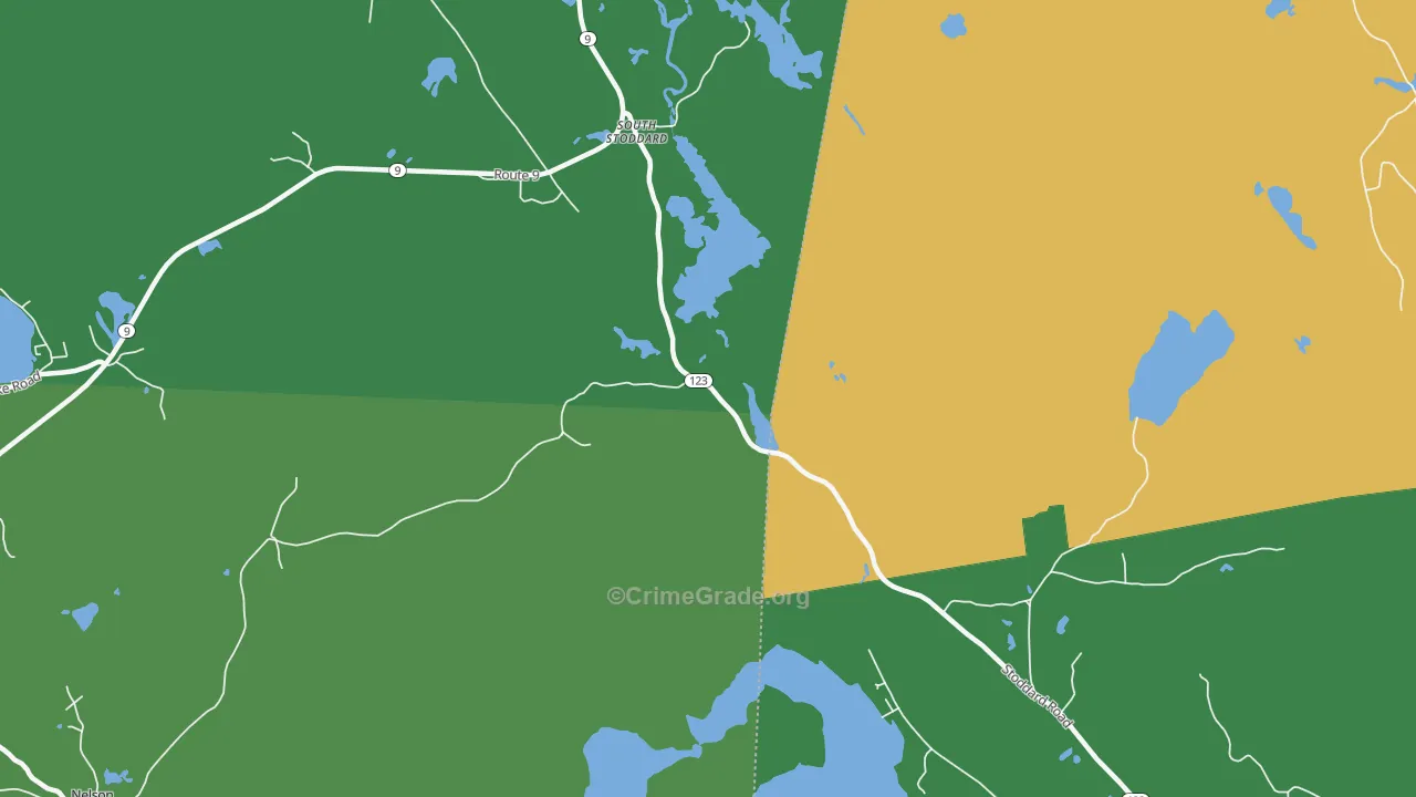 South Stoddard, NH Map of Theft Rates