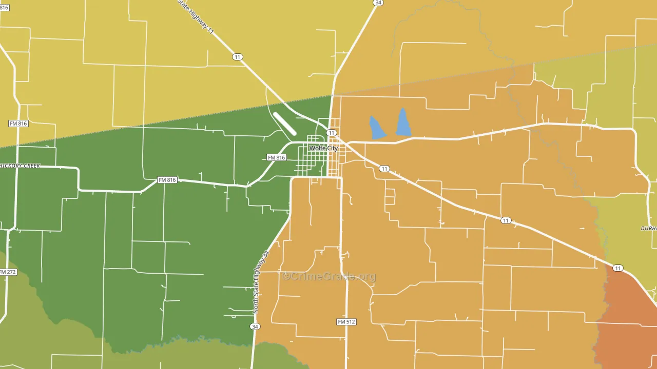South Sulphur, TX Map of Theft Rates