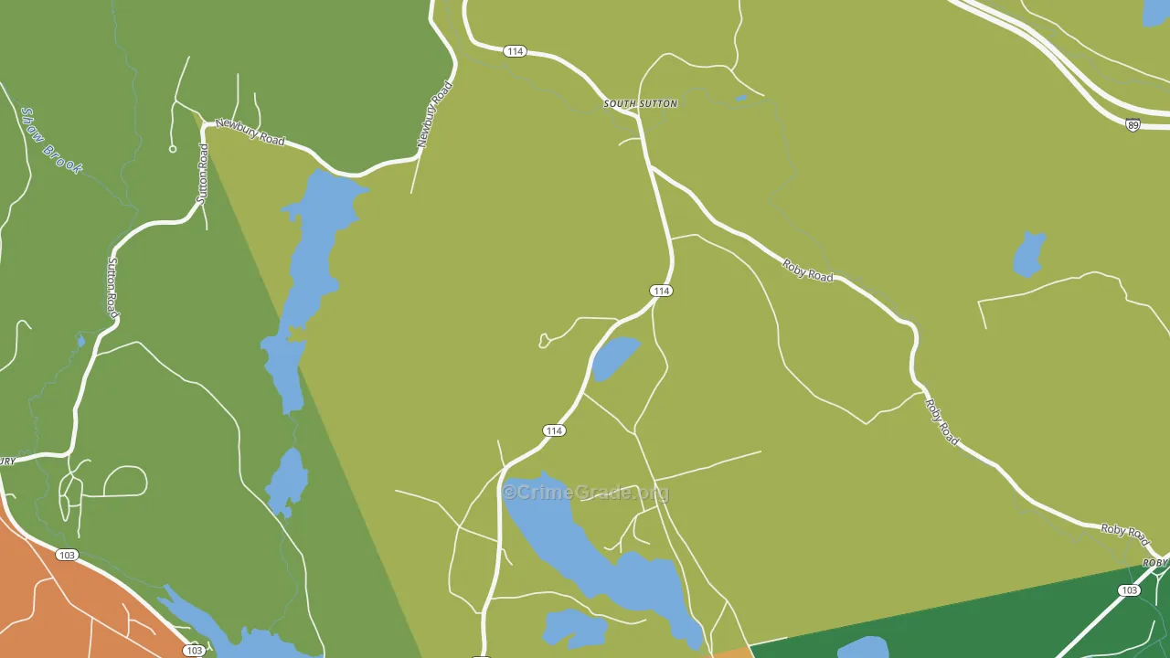South Sutton, NH Map of Theft Rates