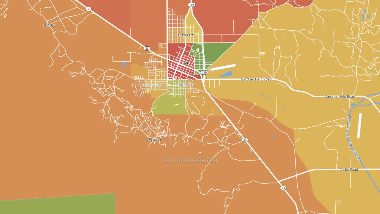 South Taft, CA Map of Theft Rates