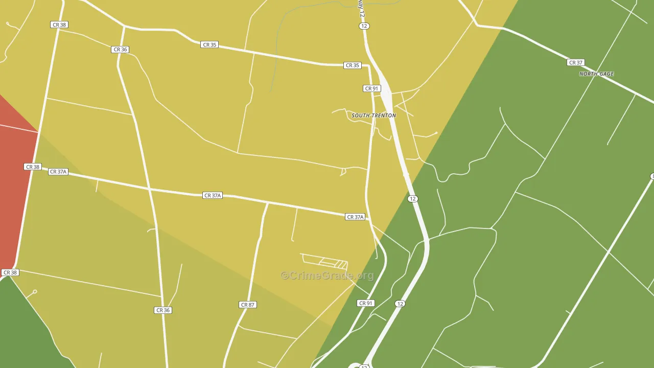 South Trenton, NY Map of Theft Rates
