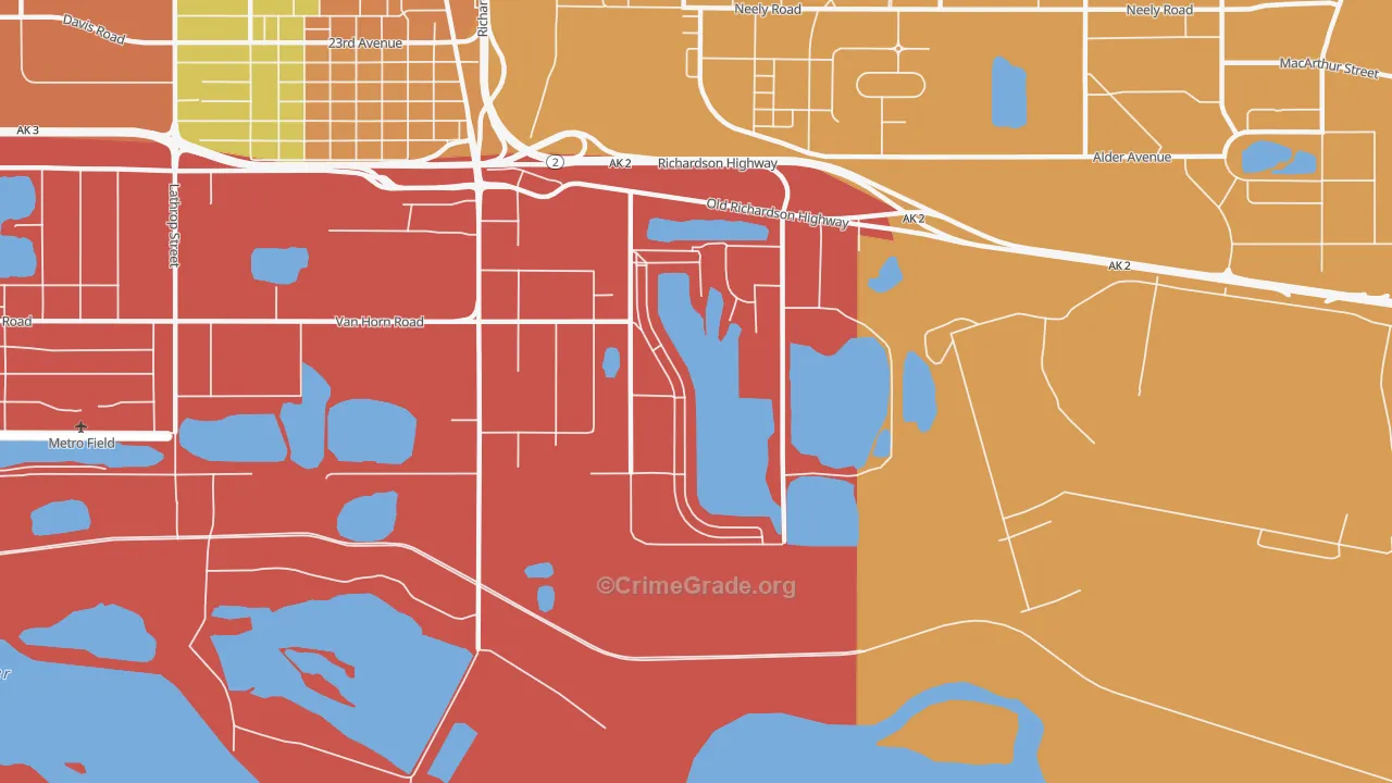 South Van Horn, AK Map of Theft Rates