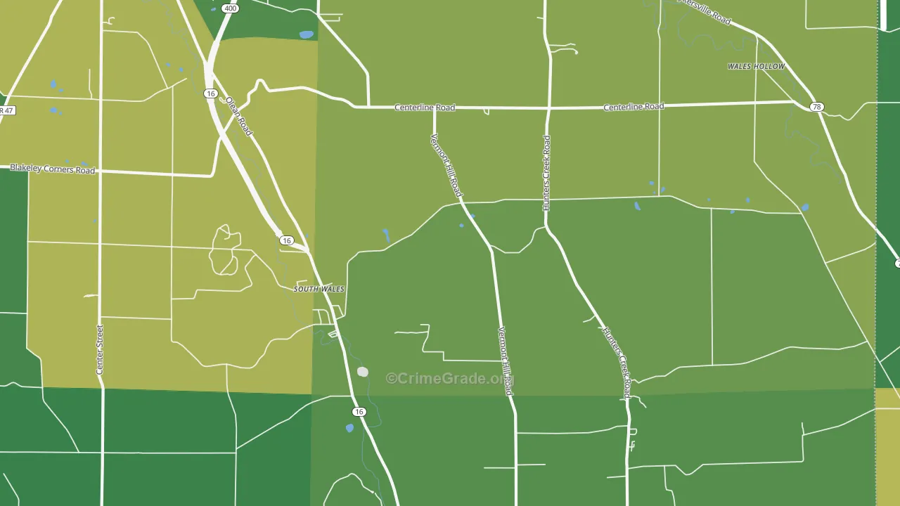 South Wales, NY Map of Theft Rates