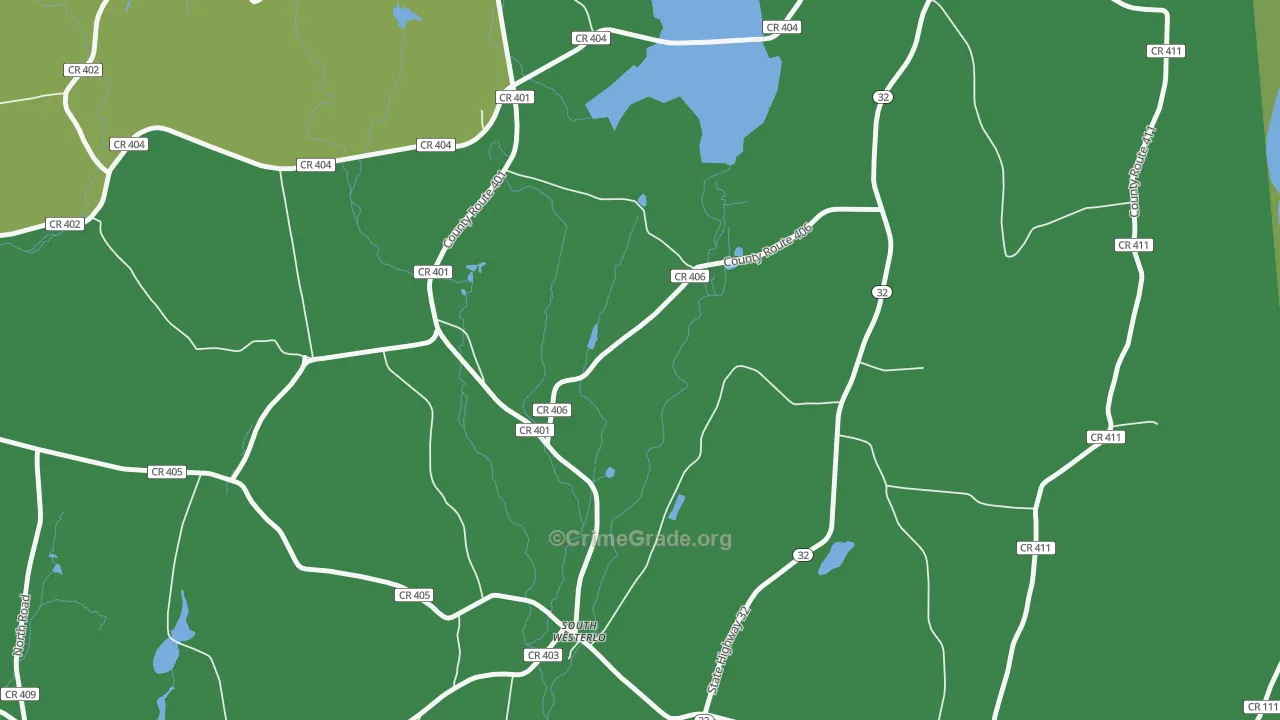 South Westerlo, NY Map of Theft Rates