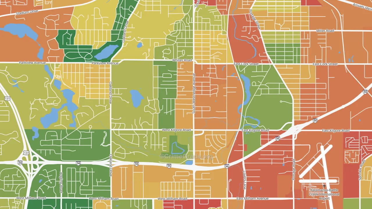 South Westnedge, Kalamazoo, MI Map of Theft Rates