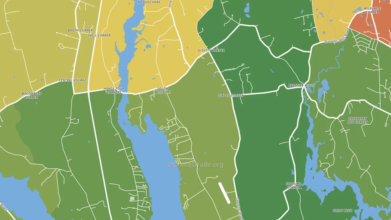 South Westport, MA Map of Theft Rates