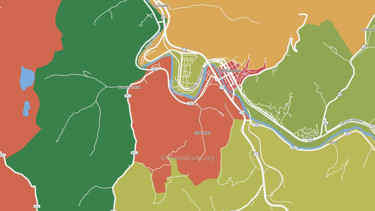 South Williamson, KY Map of Theft Rates