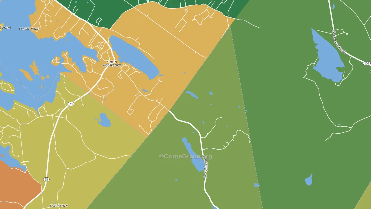 South Wolfeboro, NH Map of Theft Rates