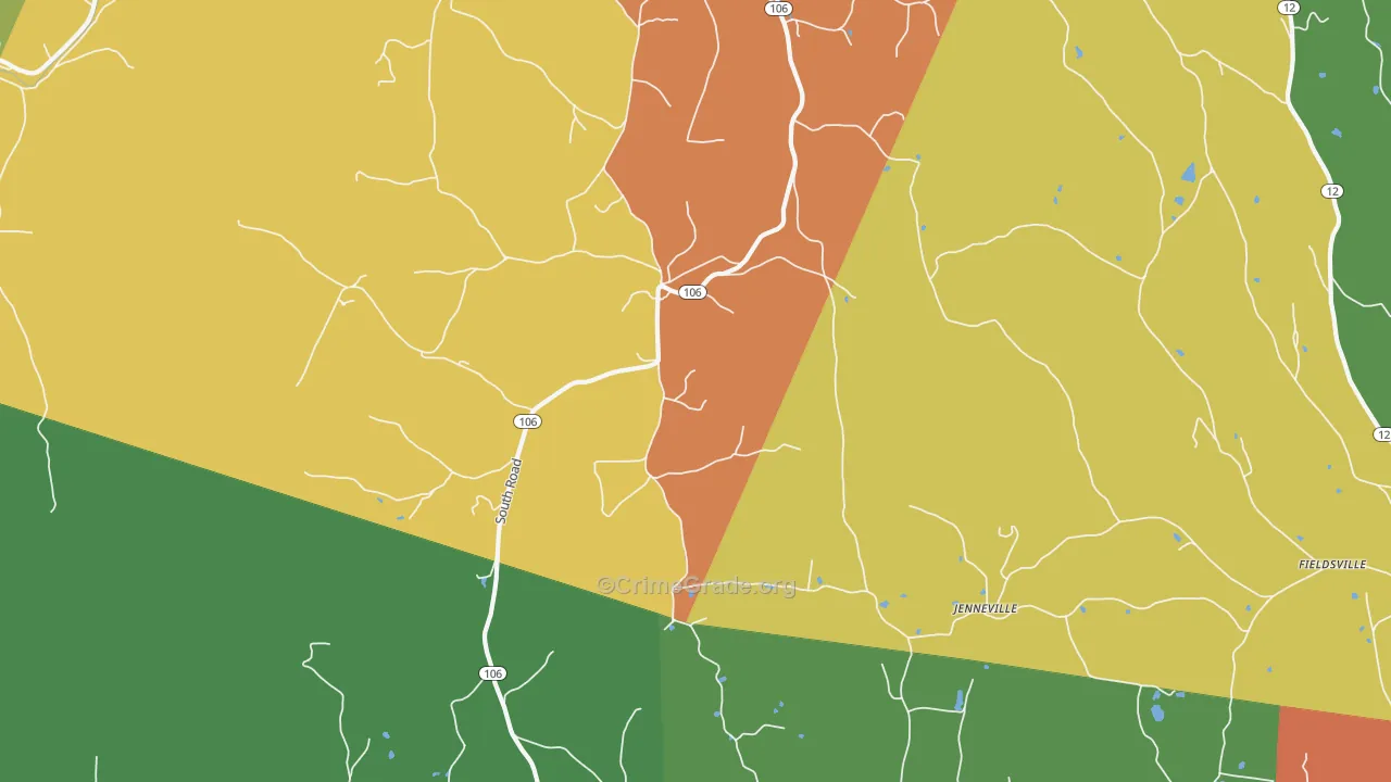 South Woodstock, VT Map of Theft Rates