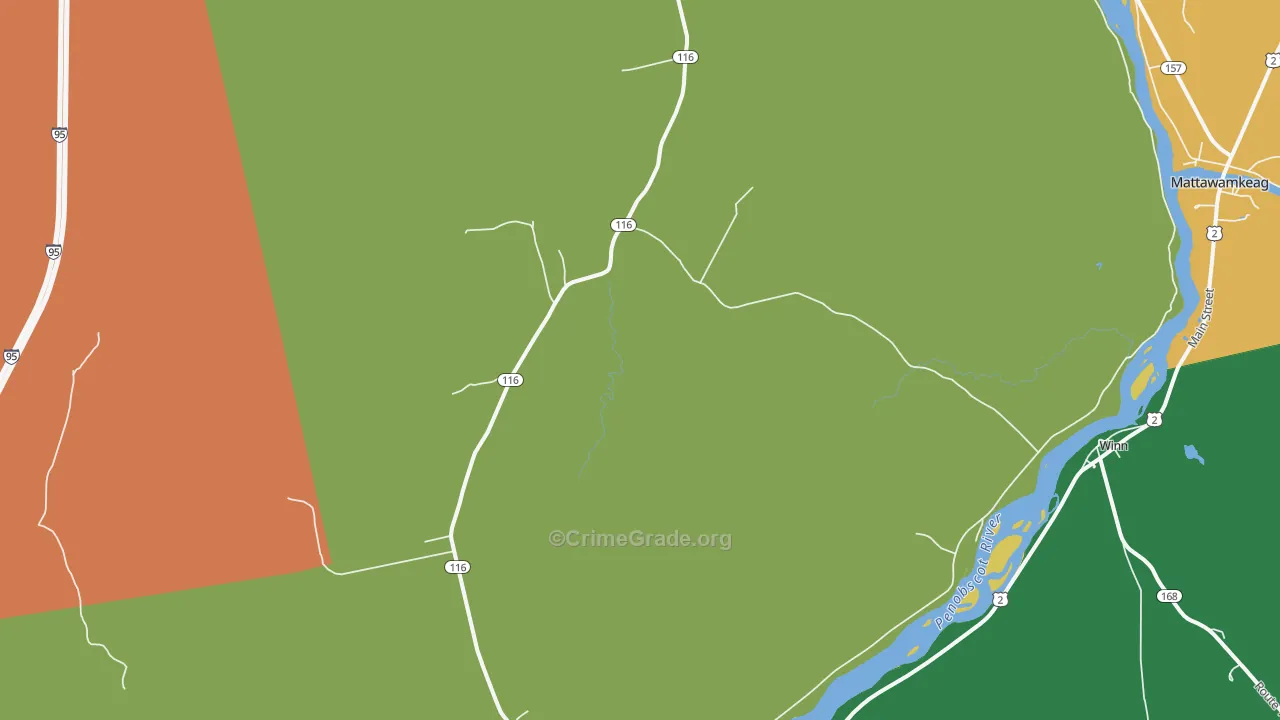 South Woodville, ME Map of Theft Rates