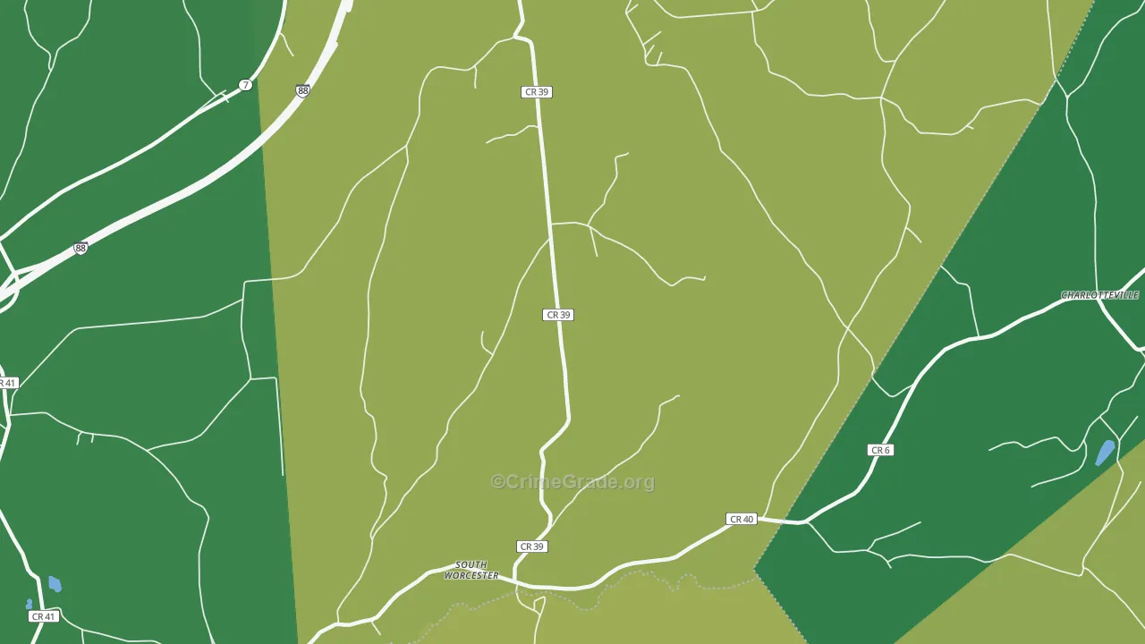 South Worcester, NY Map of Theft Rates