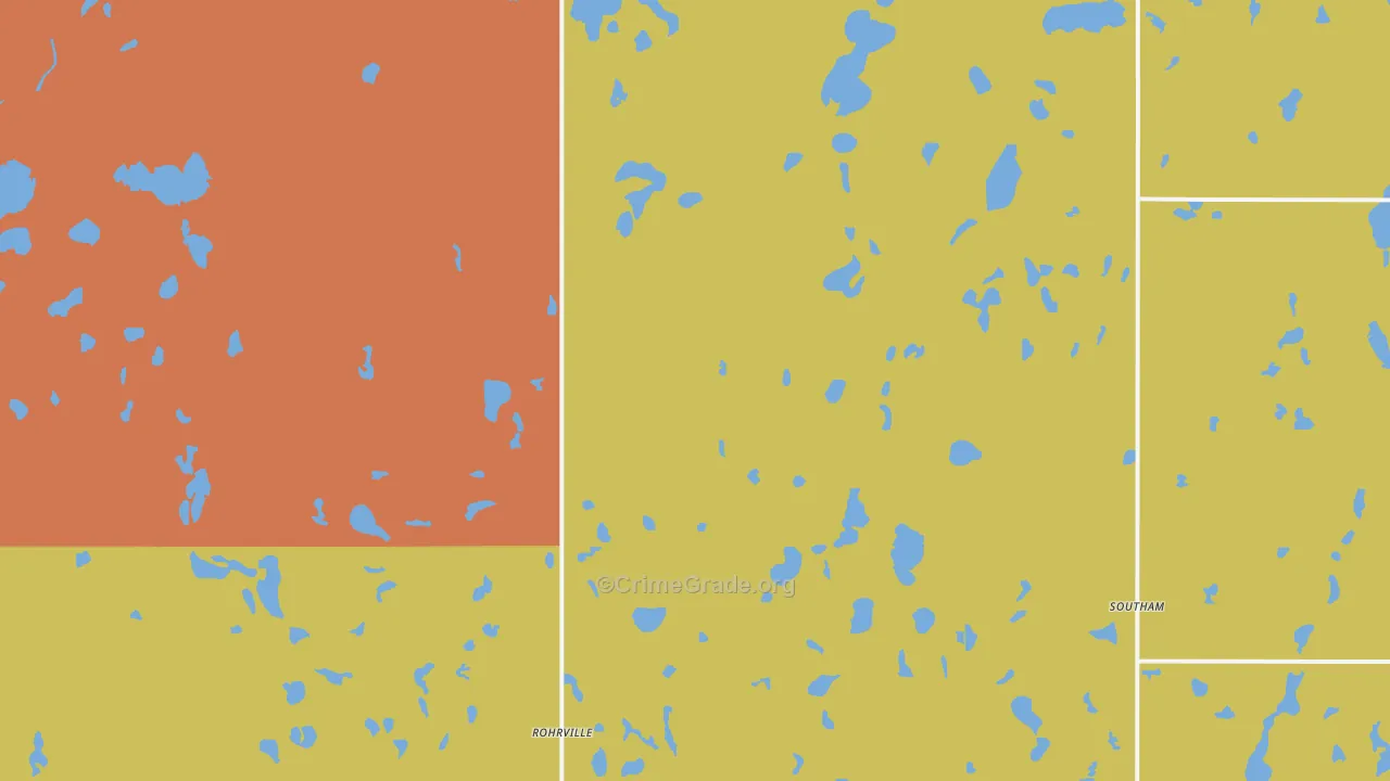 Southam, ND Map of Theft Rates
