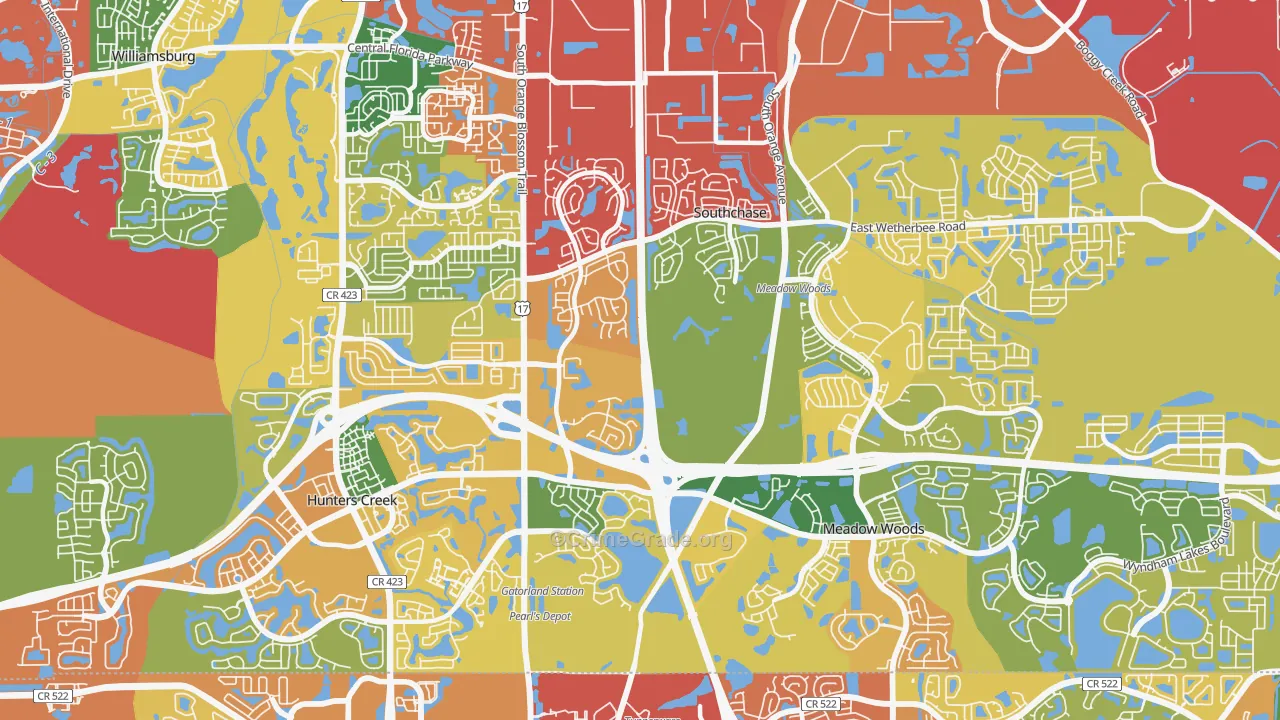 Southchase, FL Map of Theft Rates